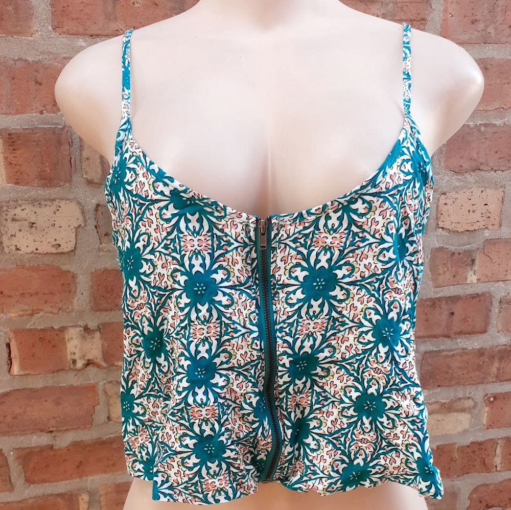 Paper Tee Floral Crop Cami Top Large